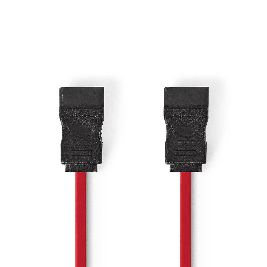 SATA Kabel 3 Gbps SATA 7-Pins Female SATA 7-Pins Female Vernikkeld 0.50 m Plat PVC Rood Polybag