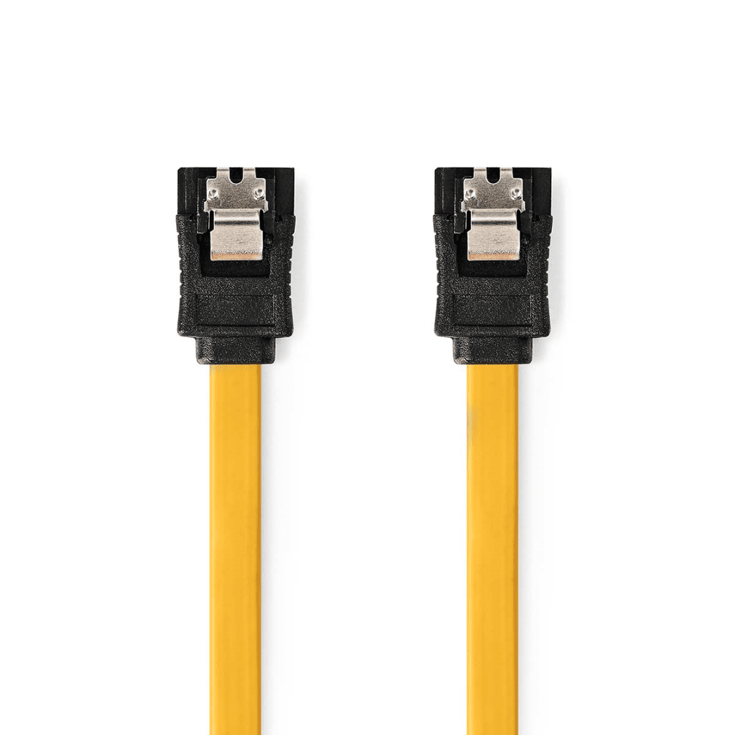SATA Kabel 6 Gbps SATA 7-Pins Female SATA 7-Pins Female Vernikkeld 0.50 m Plat PVC Geel Polybag
