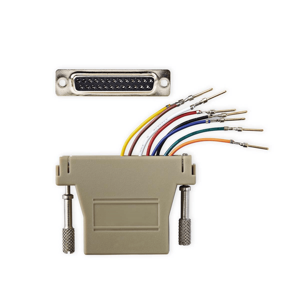Seriële Adapter Adapter D-SUB 25-Pins Female RJ45 Female Vernikkeld Ivoor Doos