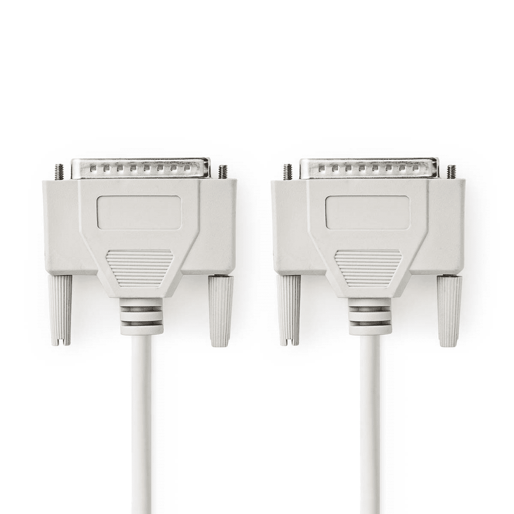 Seriële Kabel D-SUB 25-Pins Male D-SUB 25-Pins Male Vernikkeld 5.00 m Rond PVC Ivoor Polybag