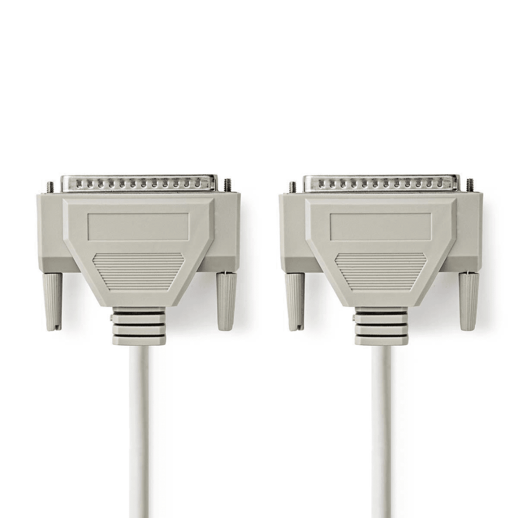 Seriële Kabel D-SUB 37-Pins Male D-SUB 37-Pins Male Vernikkeld 1.00 m Rond PVC Ivoor Polybag