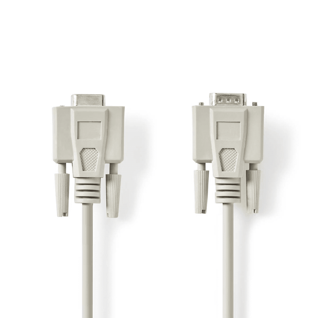 Seriële Kabel D-SUB 9-Pins Male D-SUB 9-Pins Female Vernikkeld 5.00 m Rond PVC Ivoor Polybag