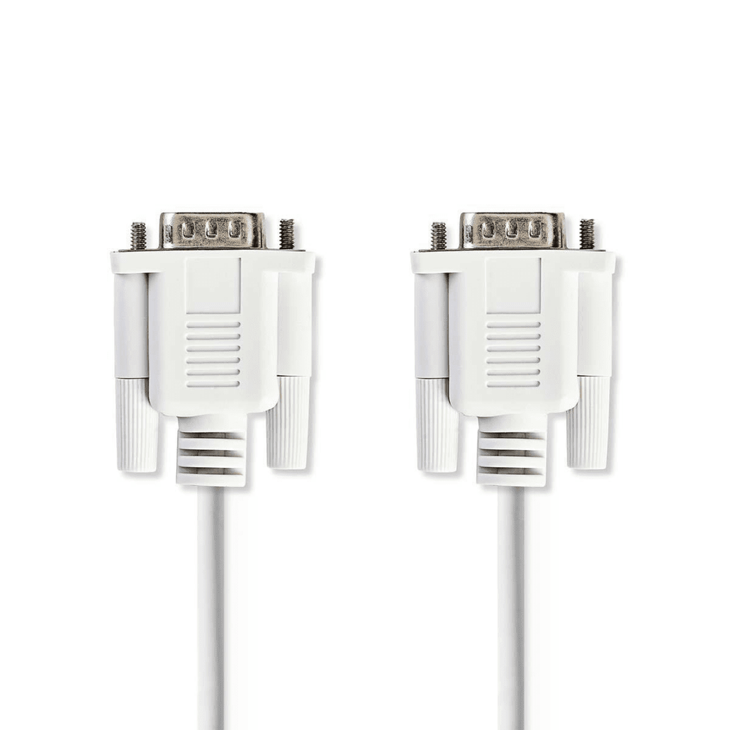 Seriële Kabel D-SUB 9-Pins Male D-SUB 9-Pins Male Vernikkeld 2.00 m Rond PVC Ivoor Polybag