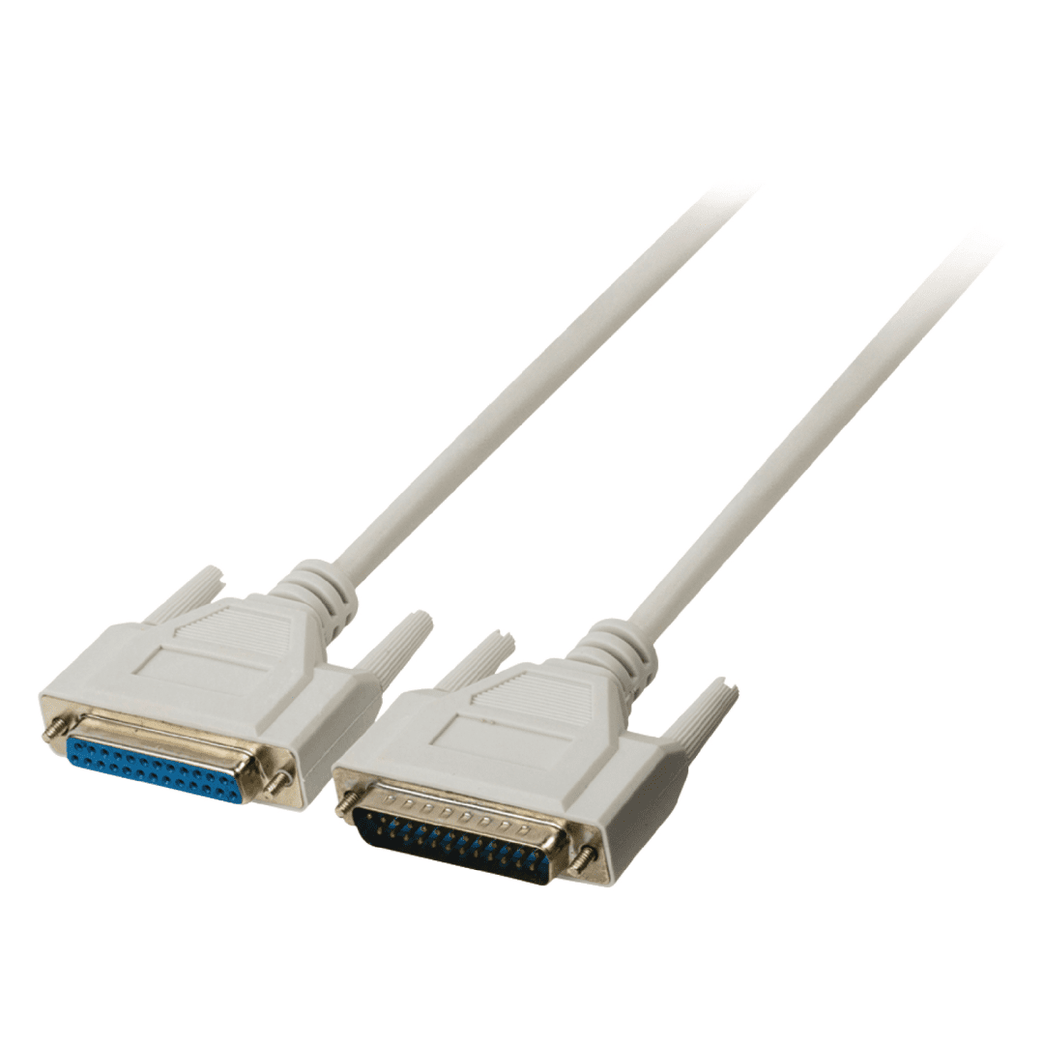 Seriële kabel SUB-D 25-Pins Male - SUB-D 25-Pins Female 10.0 m Ivoor