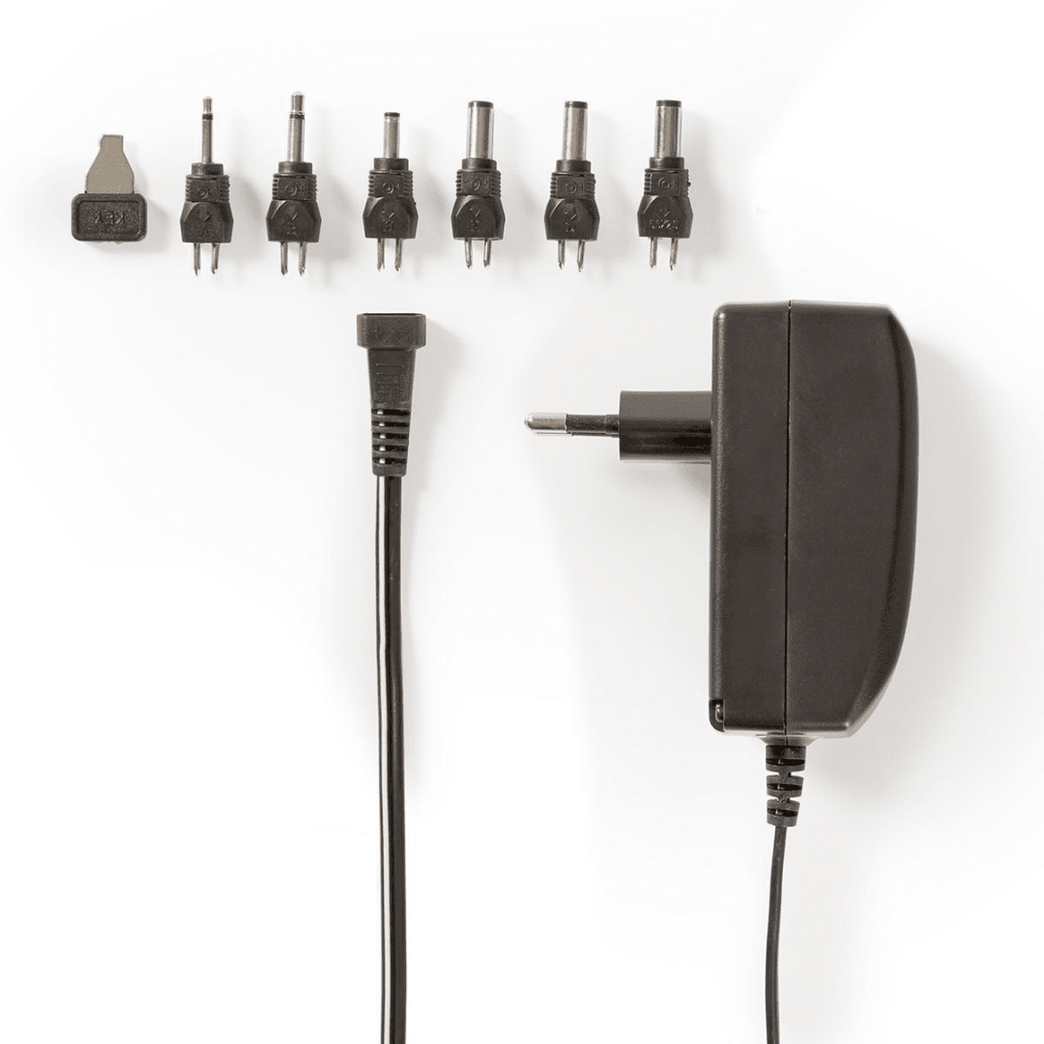 Universele AC-Stroomadapter 24 W 9 - 24 V DC 1.80 m 1.0 - 1.5 A 6 plug s Zwart