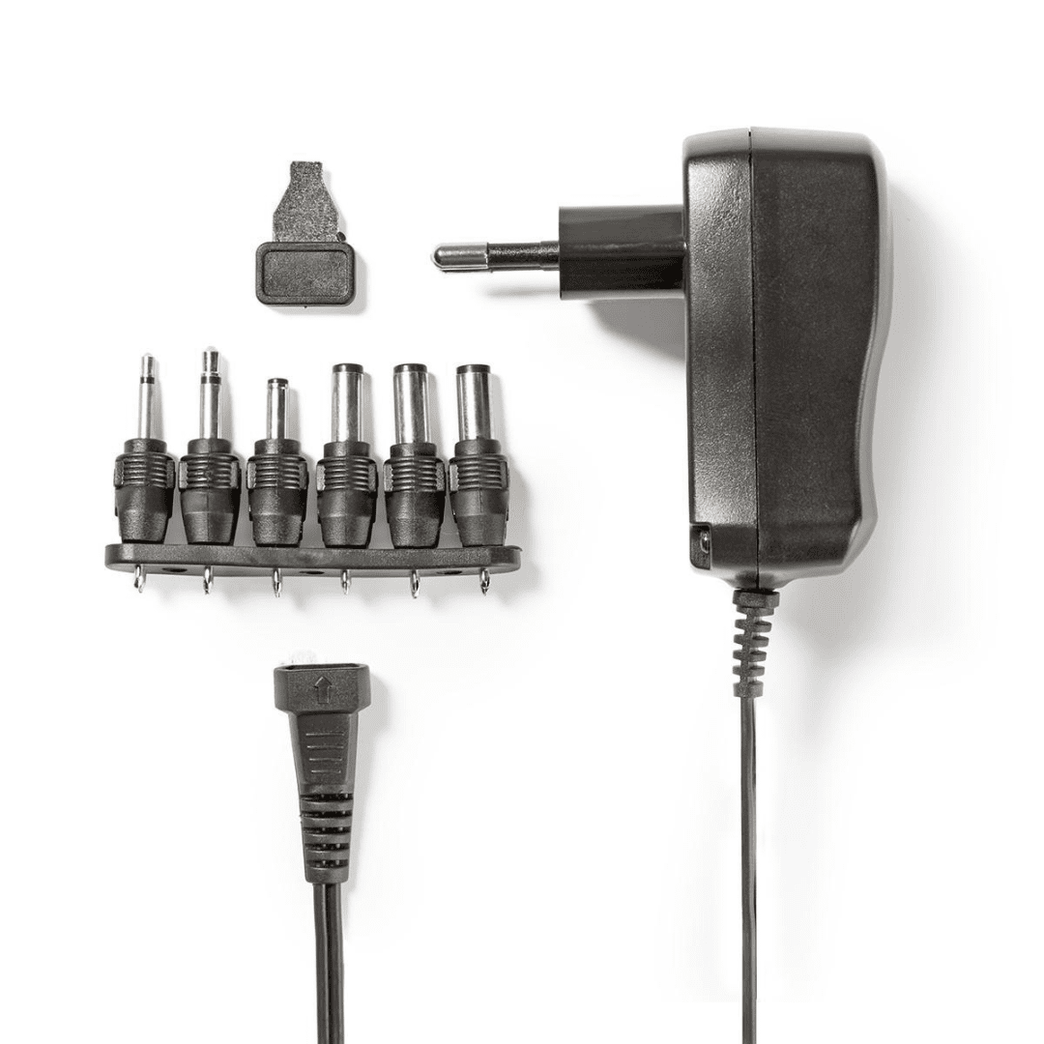 Universele AC-Stroomadapter 7.2 W 3 - 12 V DC 1.80 m 1.0 A 6 plug s Zwart
