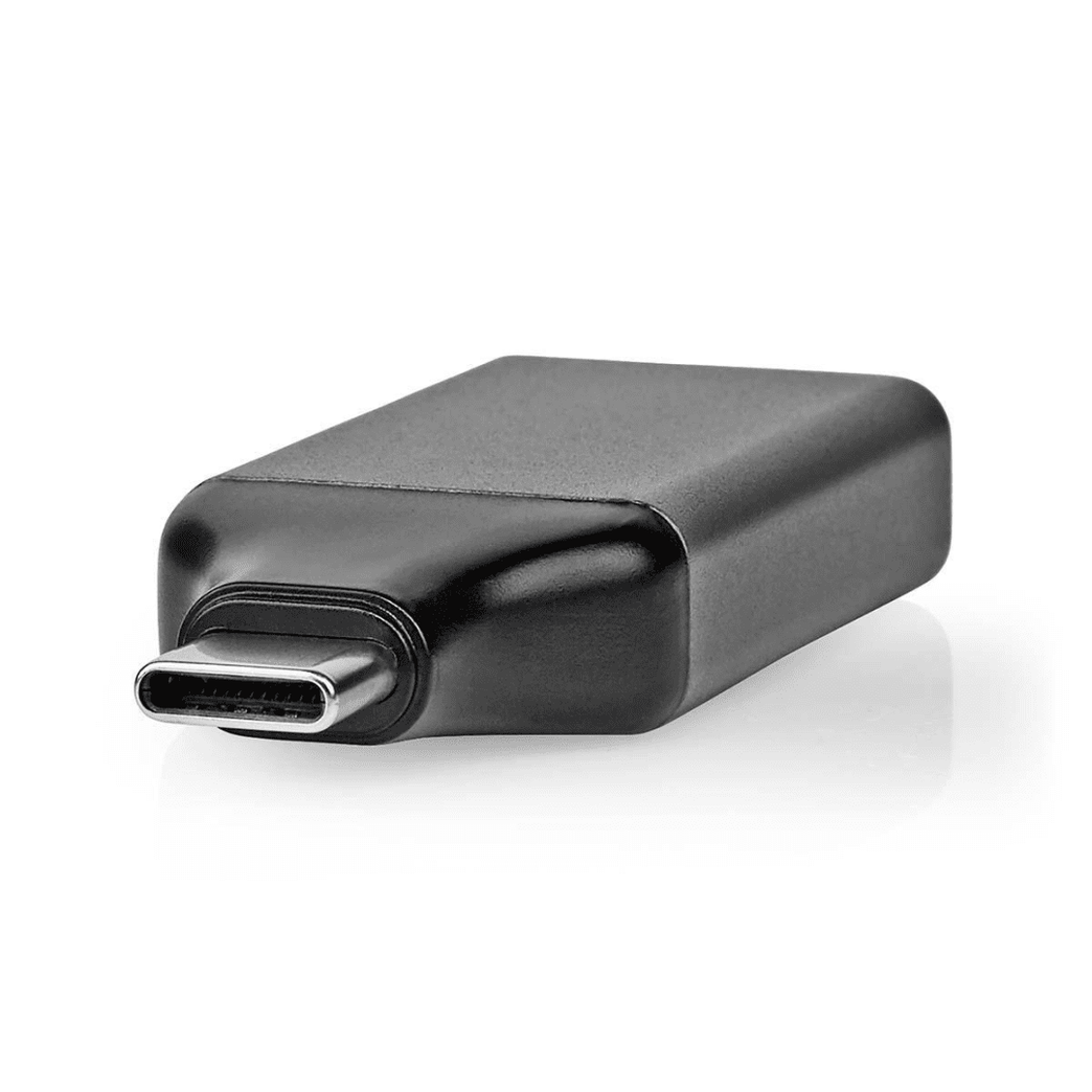 USB-C Adapter USB 3.2 Gen 1 USB-C Male DisplayPort Female 4K@60Hz Rond Vernikkeld Grijs / Zwart Envelop