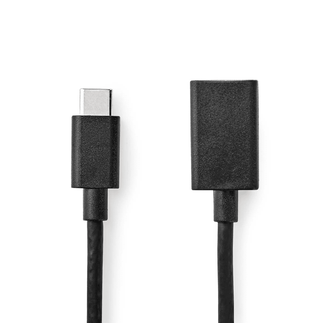 USB-C Adapter USB 3.2 Gen 1 USB-C Male USB-A Female 5 Gbps 0.15 m Rond Vernikkeld PVC Zwart Doos