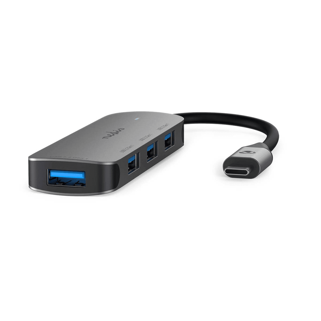 USB-Hub 1x USB-C 4x USB A Female 4-Poorts poort en USB 3.2 Gen 1 USB Gevoed 5 Gbps
