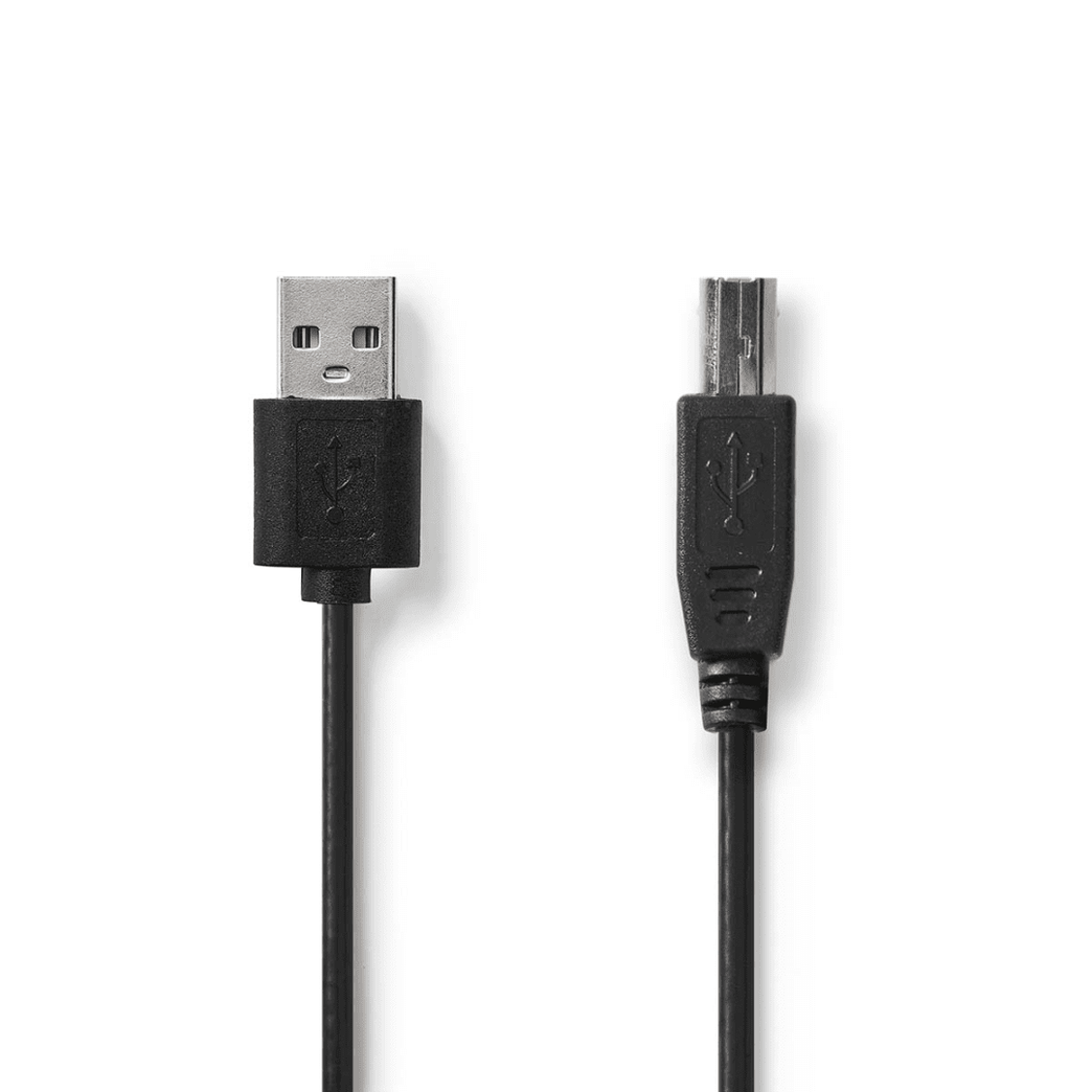 USB-Kabel USB 2.0 USB-A Male USB-B Male 480 Mbps Vernikkeld 3.00 m Rond PVC Zwart Label