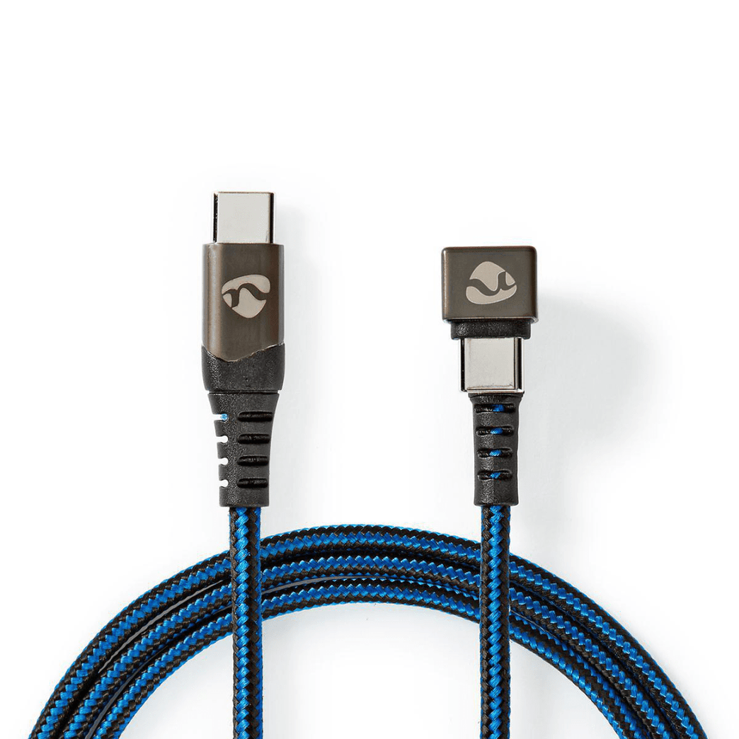 USB-Kabel USB 2.0 USB-C Male USB-C Male 480 Mbps Verguld 1.00 m Rond Gevlochten / Nylon Blauw / Zwart Cover Window Box