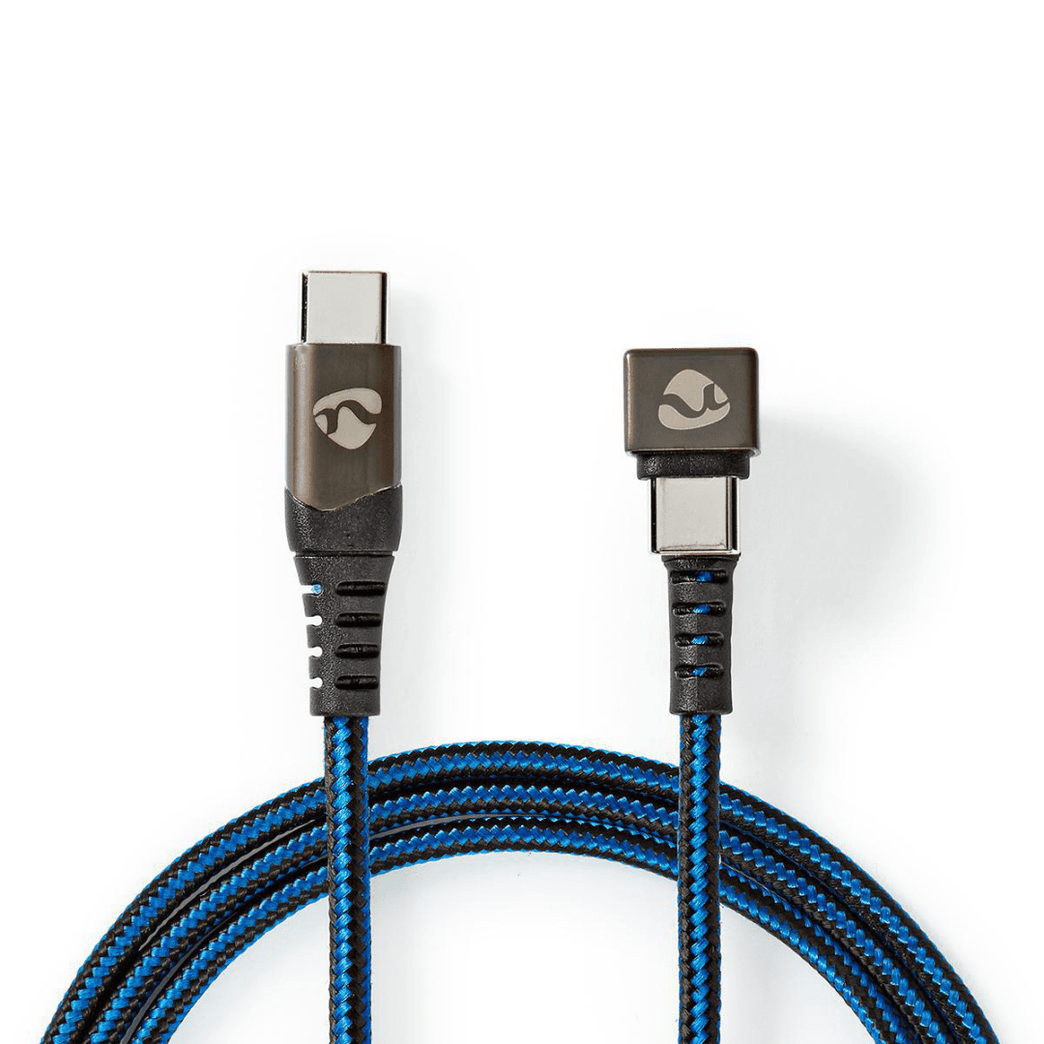 USB-Kabel USB 2.0 USB-C Male USB-C Male 480 Mbps Verguld 2.00 m Rond Gevlochten / Nylon Blauw / Zwart Cover Window Box