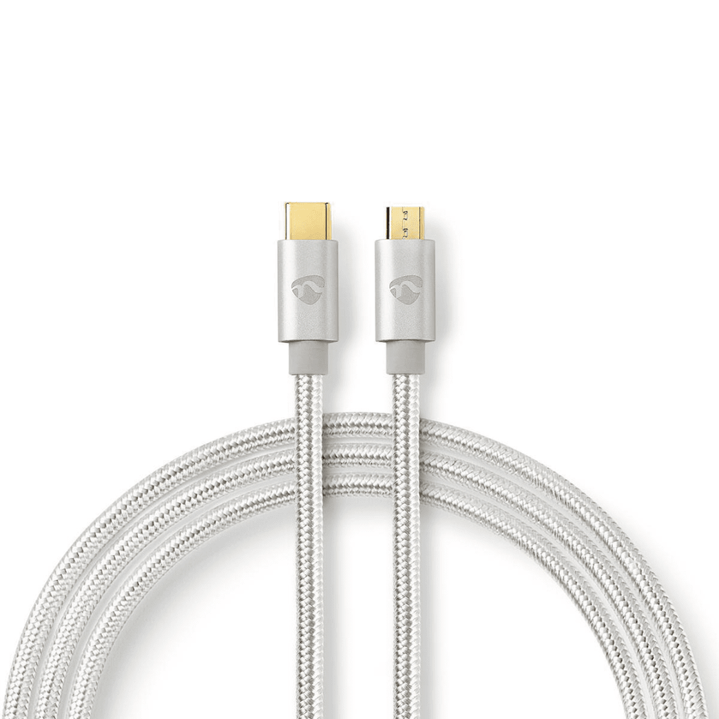 USB-Kabel USB 2.0 USB-C Male USB Micro-B Male 10 W 480 Mbps Verguld 3.00 m Rond Gevlochten / Nylon Aluminium Cover Window Box