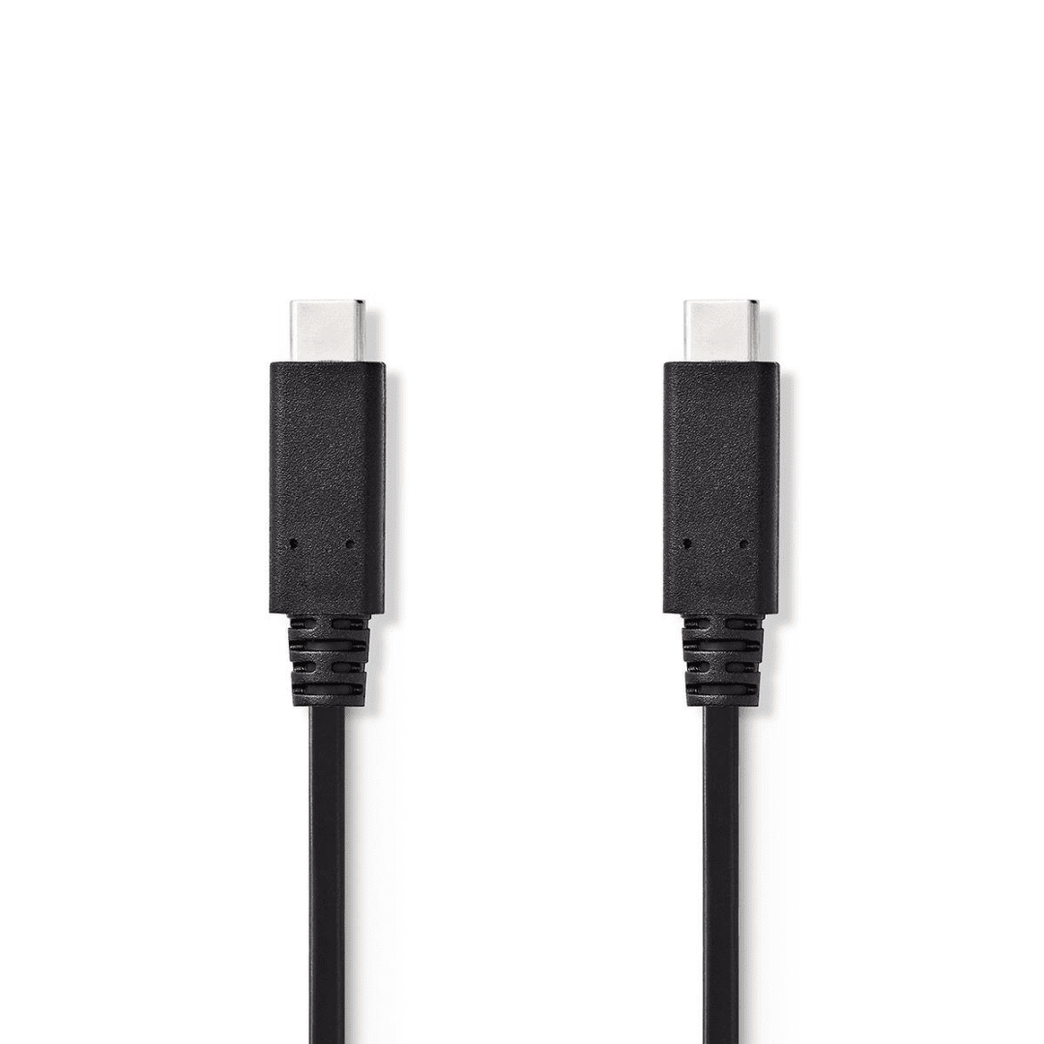 USB-Kabel USB 3.2 Gen 2 USB-C Male USB-C Male 15 W 10 Gbps Vernikkeld 1.00 m Rond PVC Zwart Label