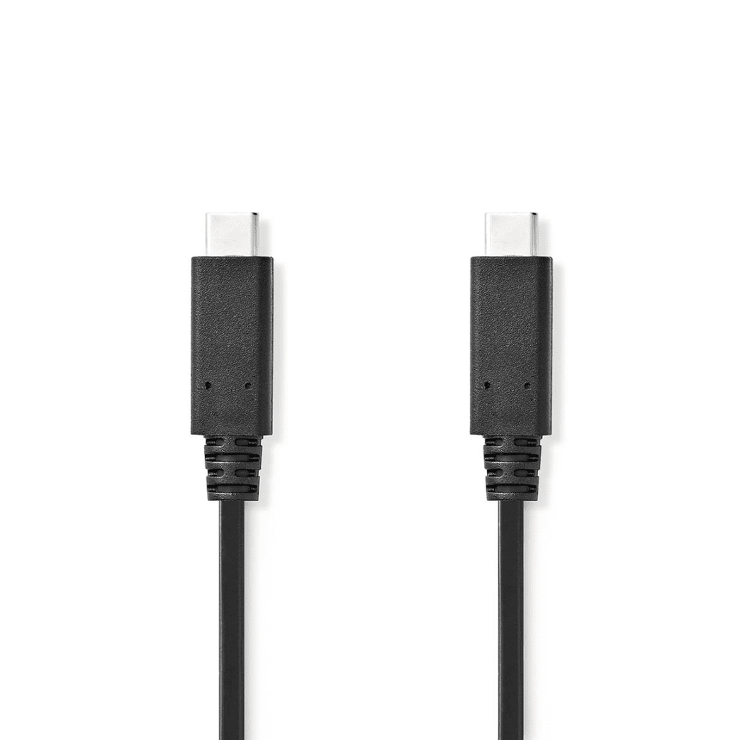 USB-Kabel USB 3.2 Gen 2x2 USB-C Male USB-C Male 240 W 8K@30Hz 20 Gbps Vernikkeld 1.00 m Rond PVC Zwart Label