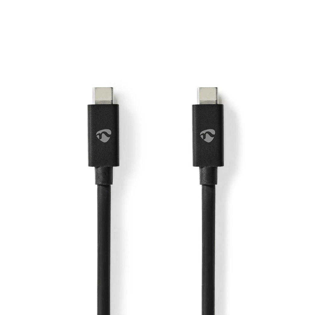 USB-Kabel USB 4.0 Gen 2x2 USB-C Male USB-C Male 240 W 8K@60Hz 20 Gbps Vernikkeld 2.00 m Rond PVC Zwart Doos