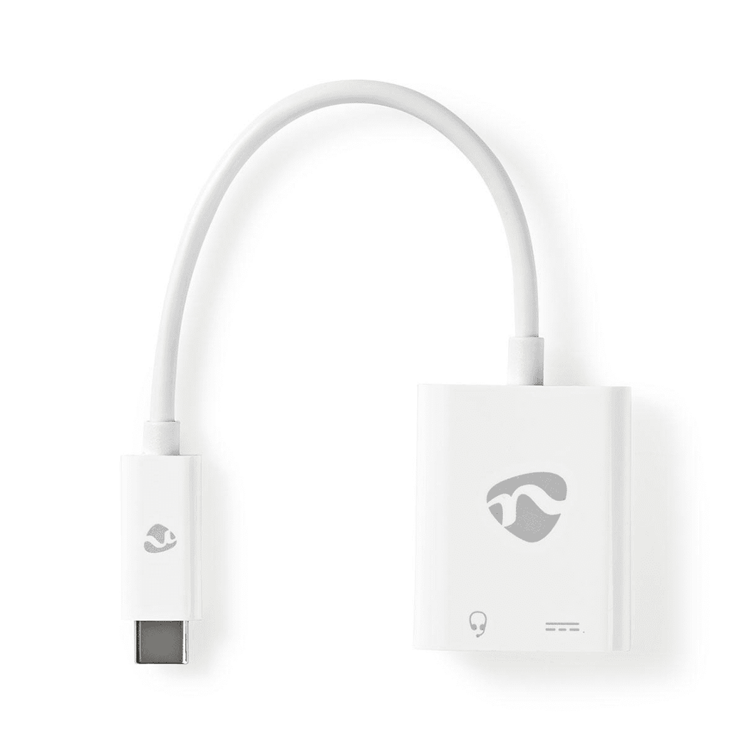 USB Multi-Port Adapter USB 3.1 USB-C Male USB-C Female / 3,5 mm Female 0.15 m Rond Verguld / Vernikkeld PVC Wit Polybag