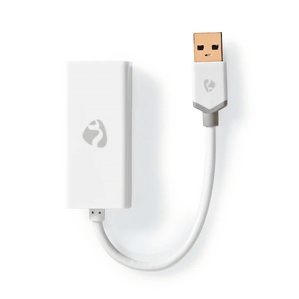 USB-netwerkadapter USB 3.2 Gen 1 1 Gbps USB-A Male RJ45 Female 0.20 m Rond Verguld Koper Wit Doos