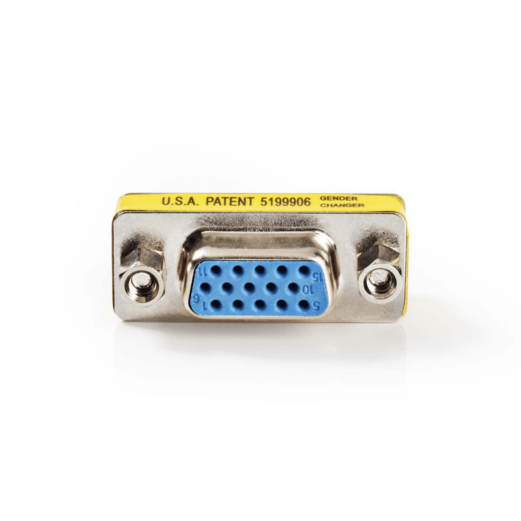 VGA-Adapter VGA Female 15p VGA Female 15p Vernikkeld Recht Metaal Metaal Polybag
