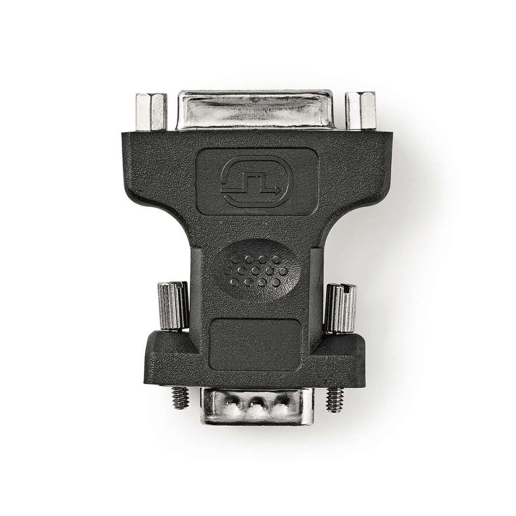 VGA-Adapter VGA Male DVI-I 24+5-Pins Female Vernikkeld Recht ABS / Metaal Zwart Blister