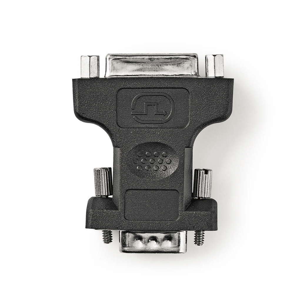 VGA-Adapter VGA Male DVI-I 24+5-Pins Female Vernikkeld Recht ABS / Metaal Zwart Polybag