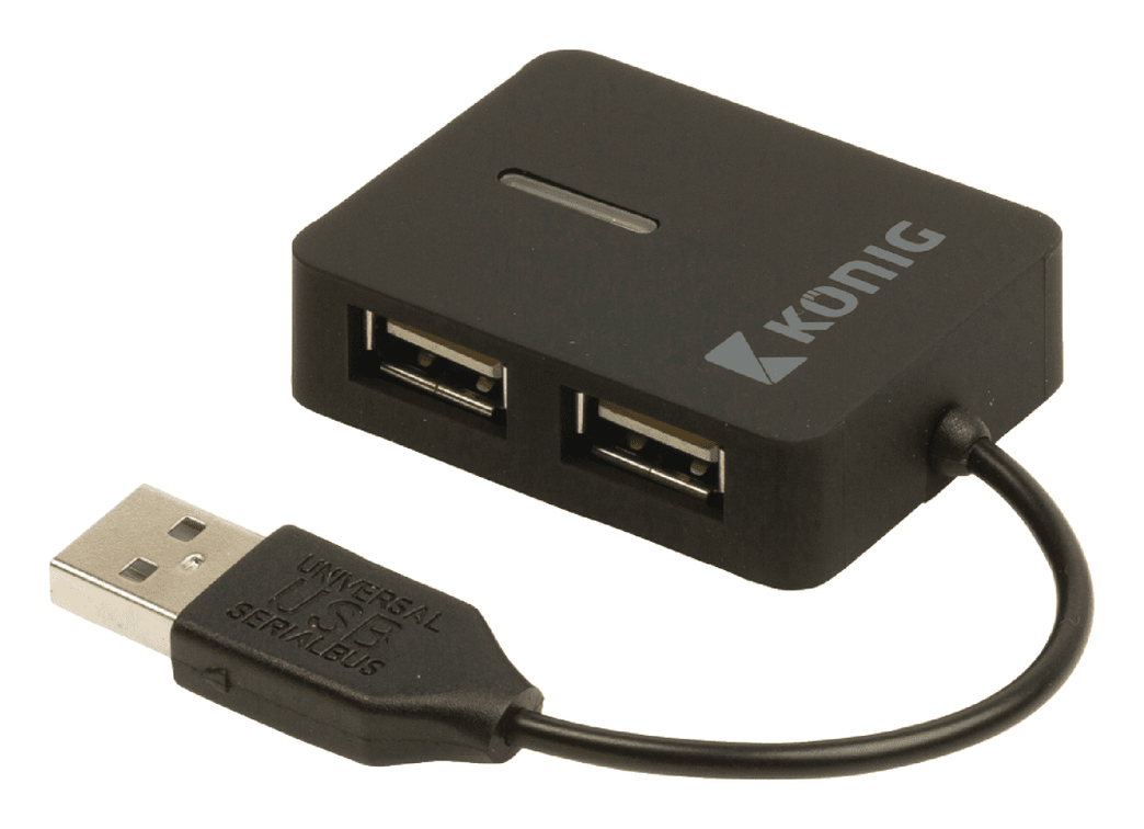 4 Poorten Hub USB 2.0 Reis Zwart