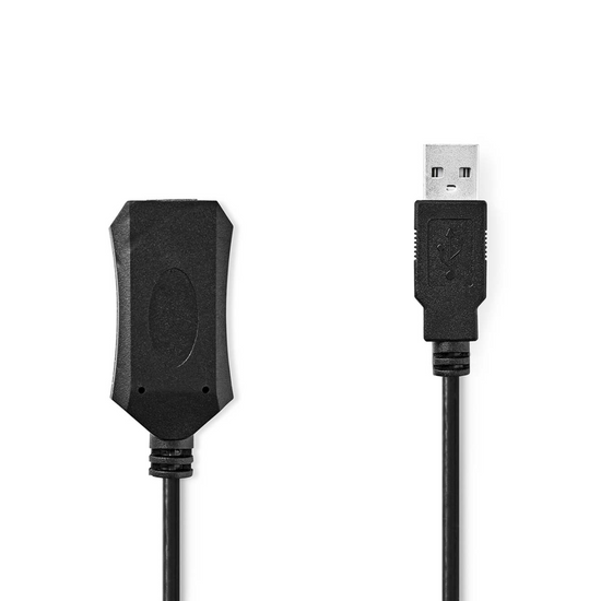 Actieve USB-Kabel USB 2.0 USB-A Male USB-A Female 480 Mbps 10.0 m Rond Vernikkeld PVC Koper Envelop