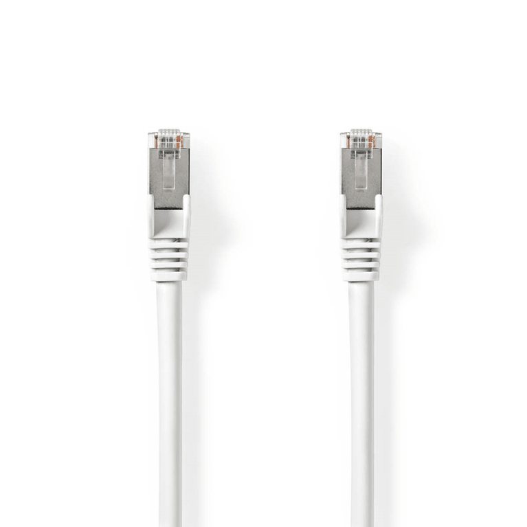 Cat 8.1 Netwerkkabel S/FTP RJ45 Male RJ45 Male 15.0 m Rond LSZH / PVC Wit Label