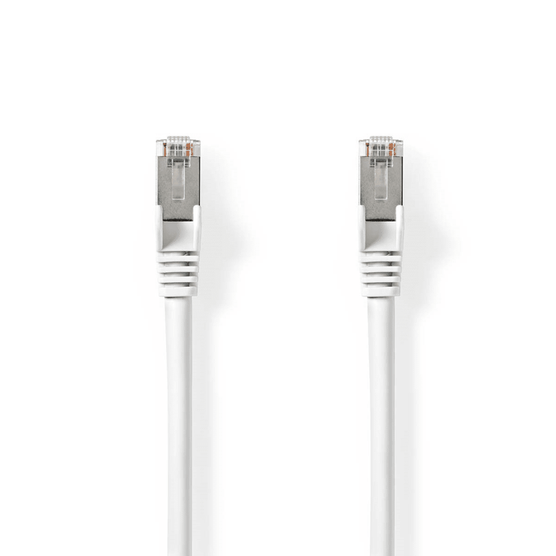 Cat 8.1 Netwerkkabel S/FTP RJ45 Male RJ45 Male 15.0 m Rond LSZH / PVC Wit Label