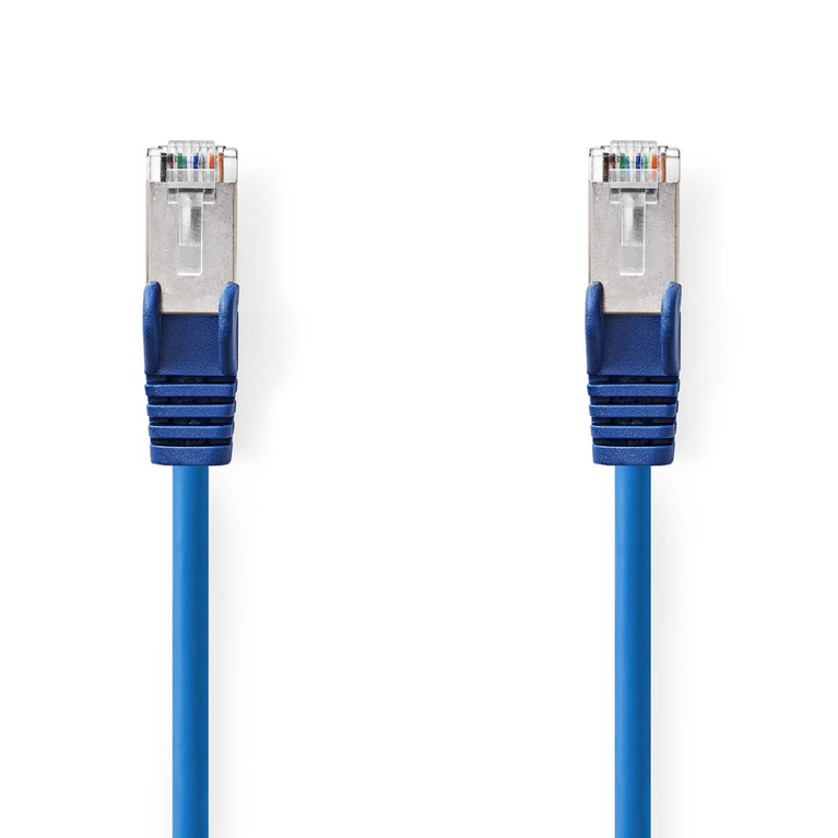 CAT5e Netwerkkabel SF/UTP RJ45 Male RJ45 Male 10.0 m Rond PVC Blauw Label