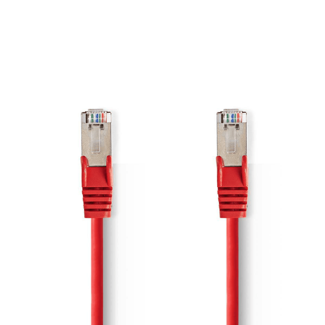 CAT5e Netwerkkabel SF/UTP RJ45 Male RJ45 Male 10.0 m Rond PVC Rood Polybag