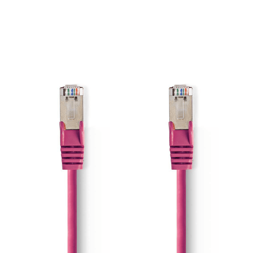 CAT5e Netwerkkabel SF/UTP RJ45 Male RJ45 Male 20.0 m Rond PVC Roze Polybag