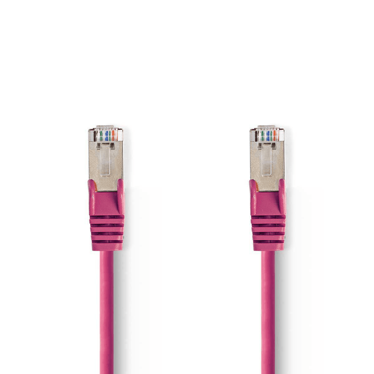 CAT5e Netwerkkabel SF/UTP RJ45 Male RJ45 Male 7.50 m Rond PVC Roze Polybag