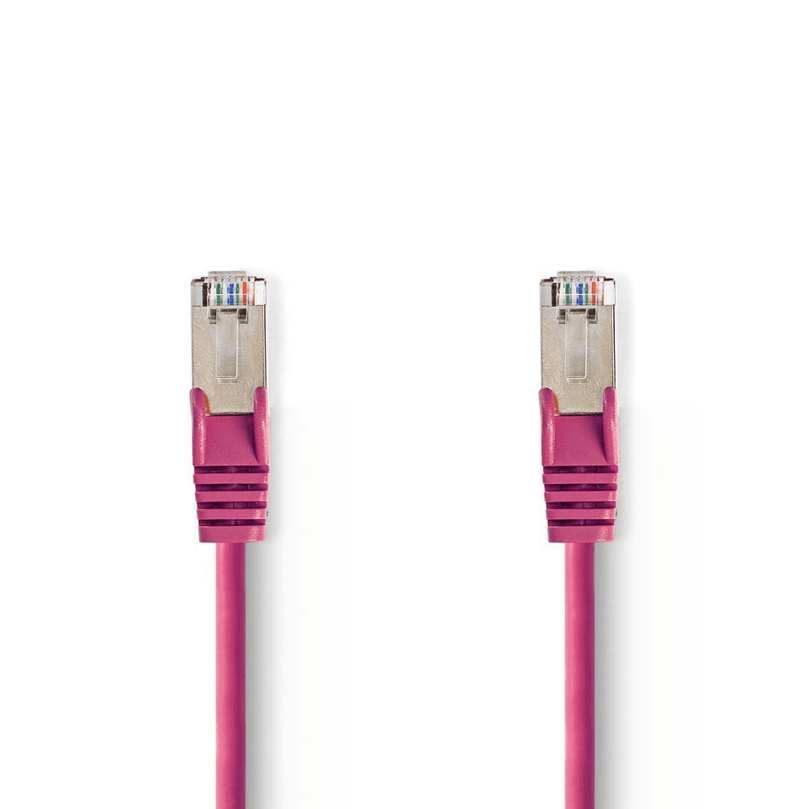 CAT5e Netwerkkabel SF/UTP RJ45 Male RJ45 Male 7.50 m Rond PVC Roze Polybag