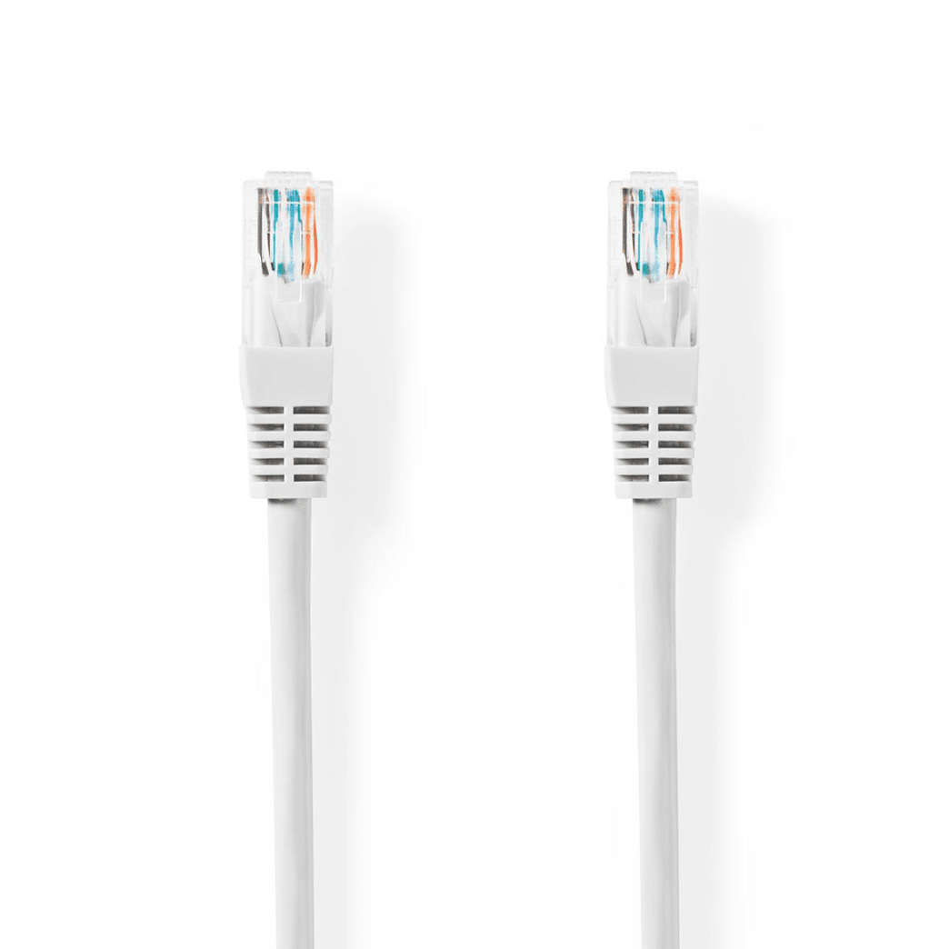 CAT5e Netwerkkabel U/UTP RJ45 Male RJ45 Male 10.0 m Rond PVC Wit Label