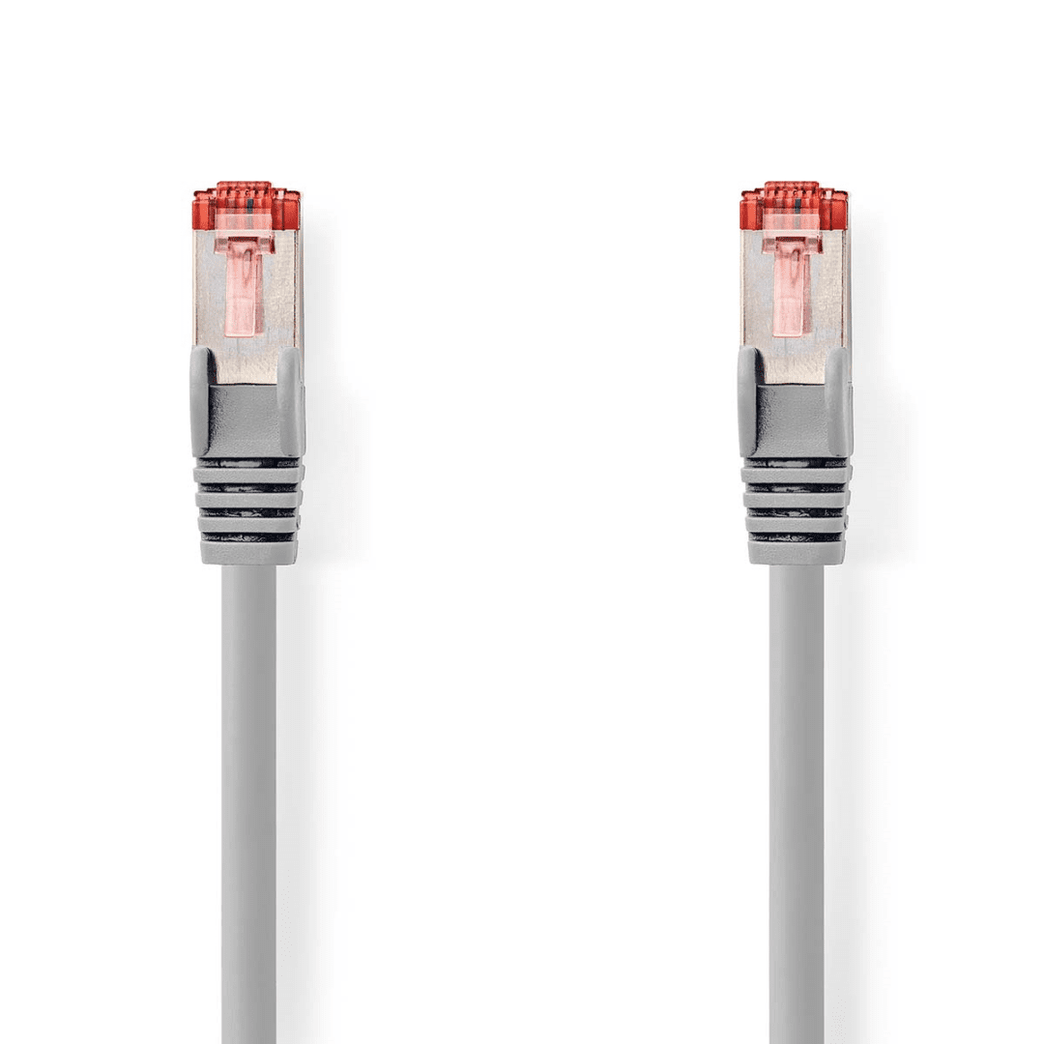 CAT6-kabel RJ45 Male RJ45 Male S/FTP 0.15 m Rond LSZH Grijs Polybag