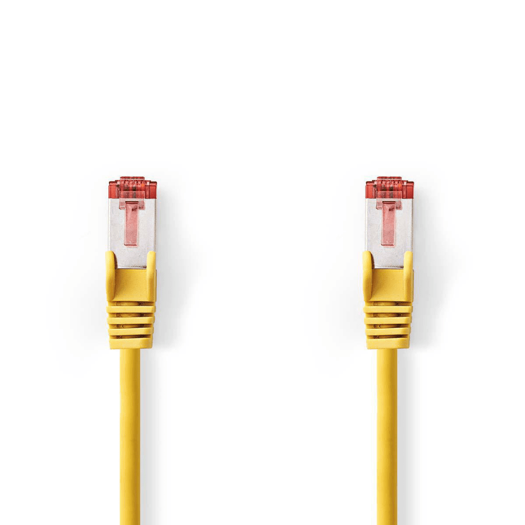CAT6-kabel RJ45 Male RJ45 Male S/FTP 10.0 m Rond LSZH Geel Polybag