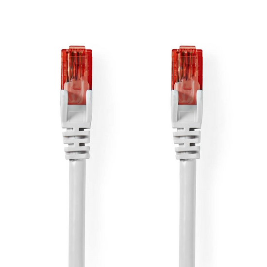 CAT6-kabel RJ45 Male RJ45 Male U/UTP 0.50 m Rond PVC Wit Envelop