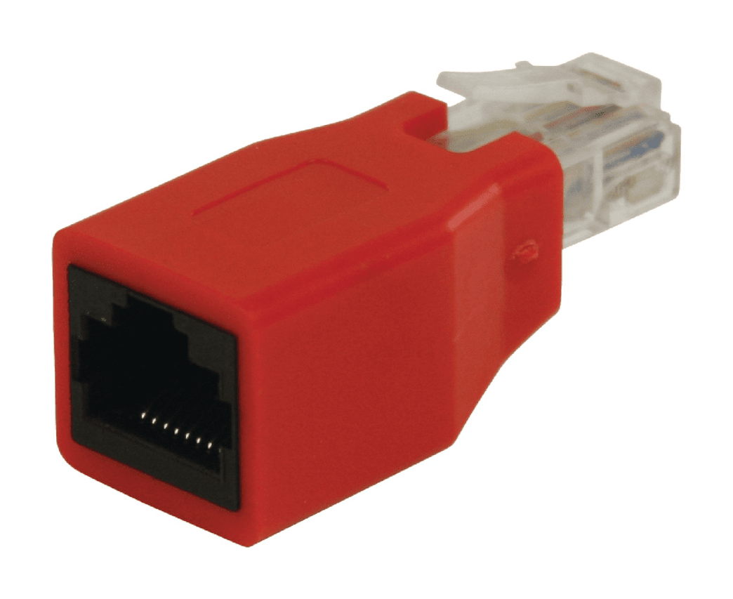 CAT6 Netwerk Adapter RJ45 8/8 Male - RJ45 8/8 Female Rood