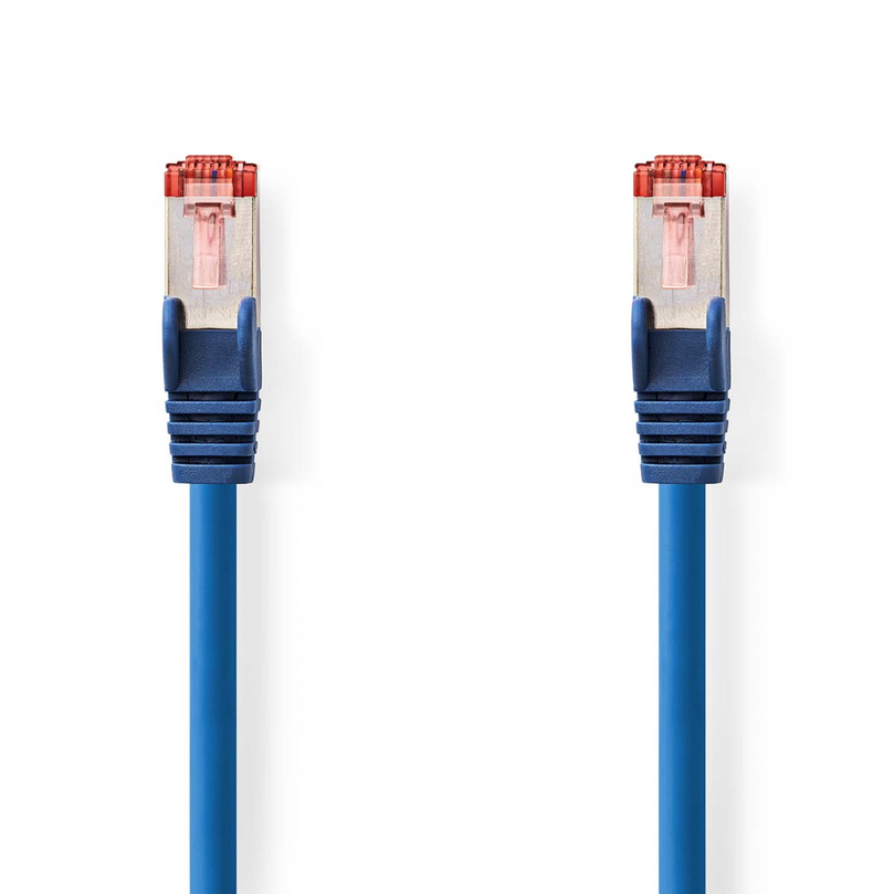 CAT6 Netwerkkabel RJ45 Male RJ45 Male S/FTP 0.15 m Rond LSZH Blauw Polybag