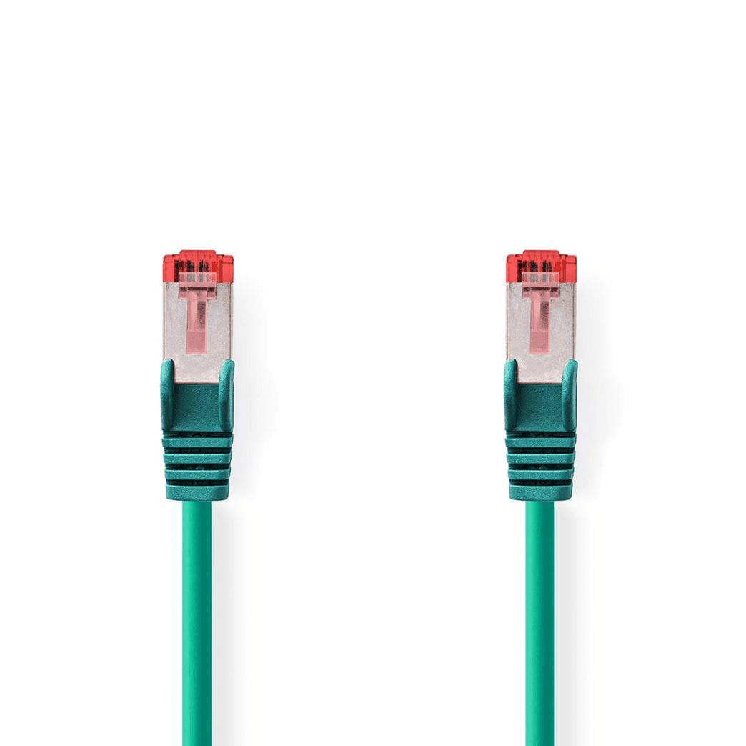 CAT6 Netwerkkabel RJ45 Male RJ45 Male S/FTP 0.25 m Rond LSZH Groen Envelop