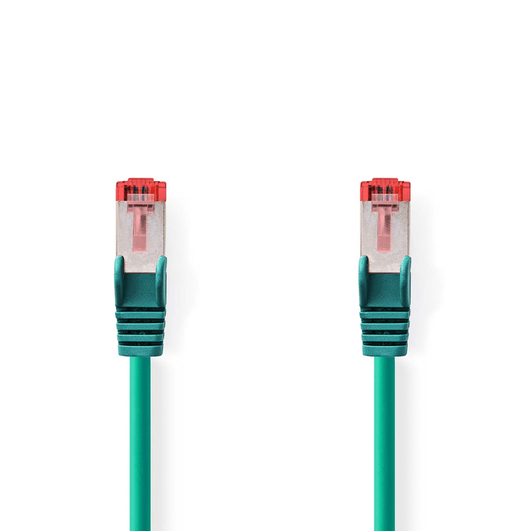 CAT6 Netwerkkabel RJ45 Male RJ45 Male S/FTP 1.00 m Rond LSZH Groen Envelop