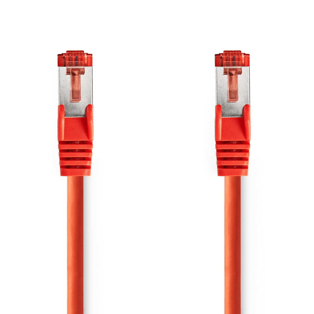 CAT6 Netwerkkabel RJ45 Male RJ45 Male S/FTP 1.00 m Rond LSZH Rood Label