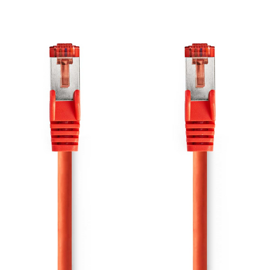 CAT6 Netwerkkabel RJ45 Male RJ45 Male S/FTP 10.0 m Rond LSZH Rood Polybag