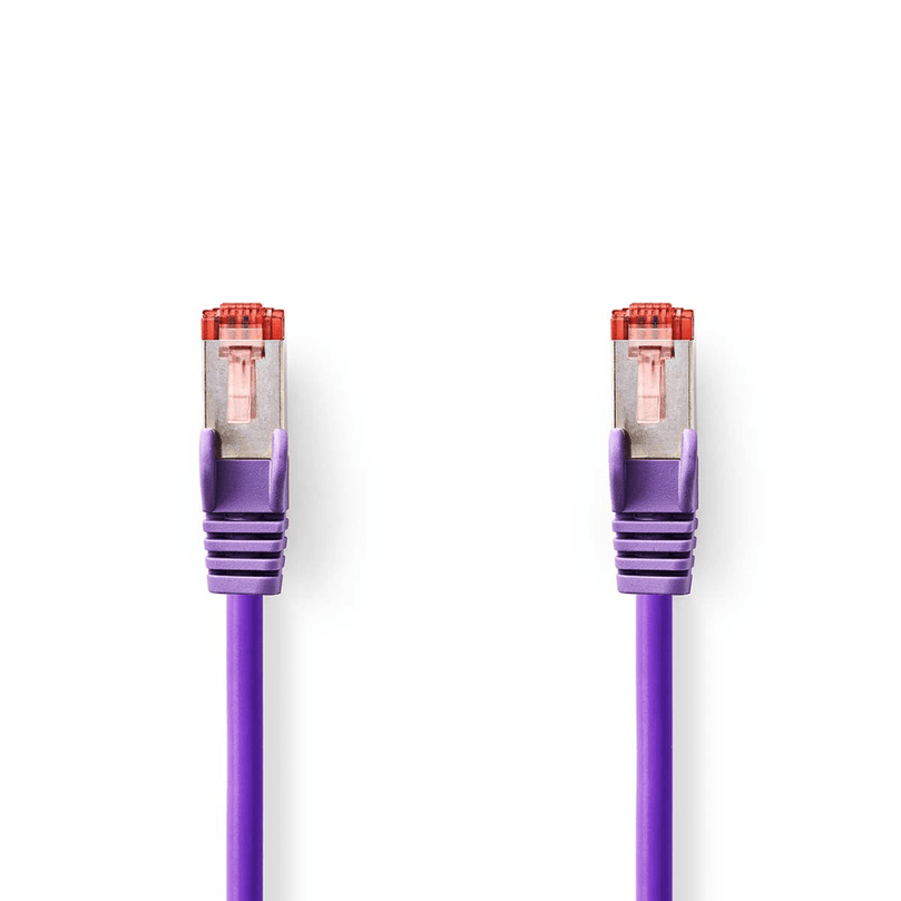 CAT6 Netwerkkabel RJ45 Male RJ45 Male S/FTP 1.00 m Rond LSZH Violet Label