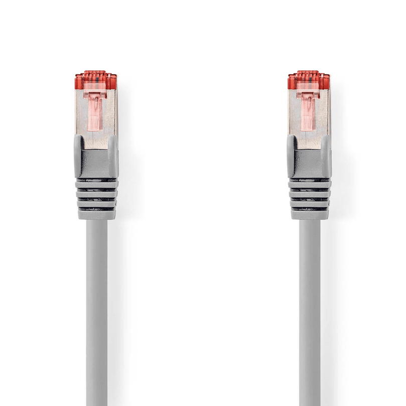 CAT6 Netwerkkabel RJ45 Male RJ45 Male S/FTP 1.50 m Rond LSZH Grijs Label