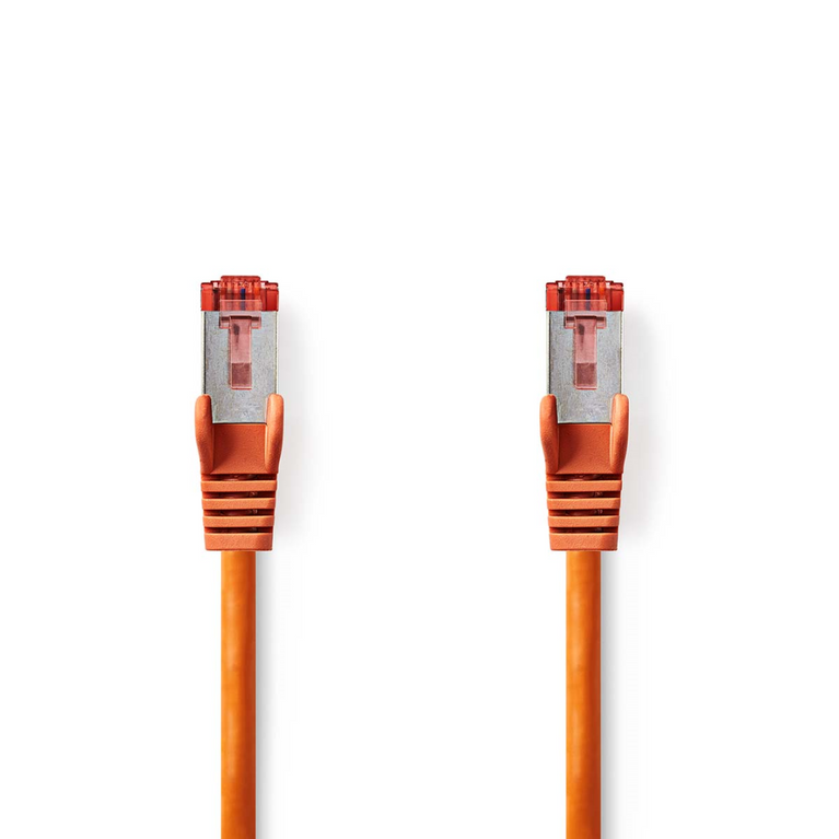 CAT6 Netwerkkabel RJ45 Male RJ45 Male S/FTP 15.0 m Rond LSZH Oranje Envelop