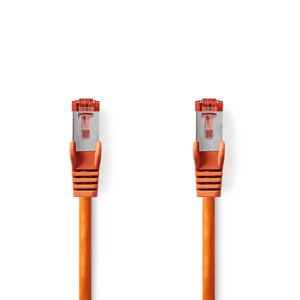 CAT6 Netwerkkabel RJ45 Male RJ45 Male S/FTP 2.00 m Rond LSZH Oranje Label