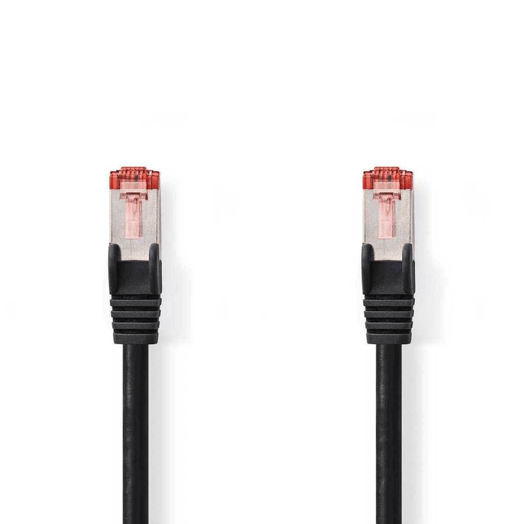 CAT6 Netwerkkabel RJ45 Male RJ45 Male S/FTP 20.0 m Rond LSZH Zwart Polybag