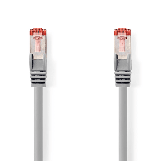 CAT6 Netwerkkabel RJ45 Male RJ45 Male S/FTP 5.00 m Rond LSZH Grijs Label